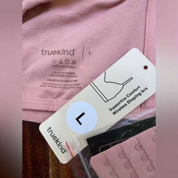 TRUEKIND wireless shaping bra 🌺 supportive comfort 🌺 Rose Tan 🌺 large - Picture 3 of 6